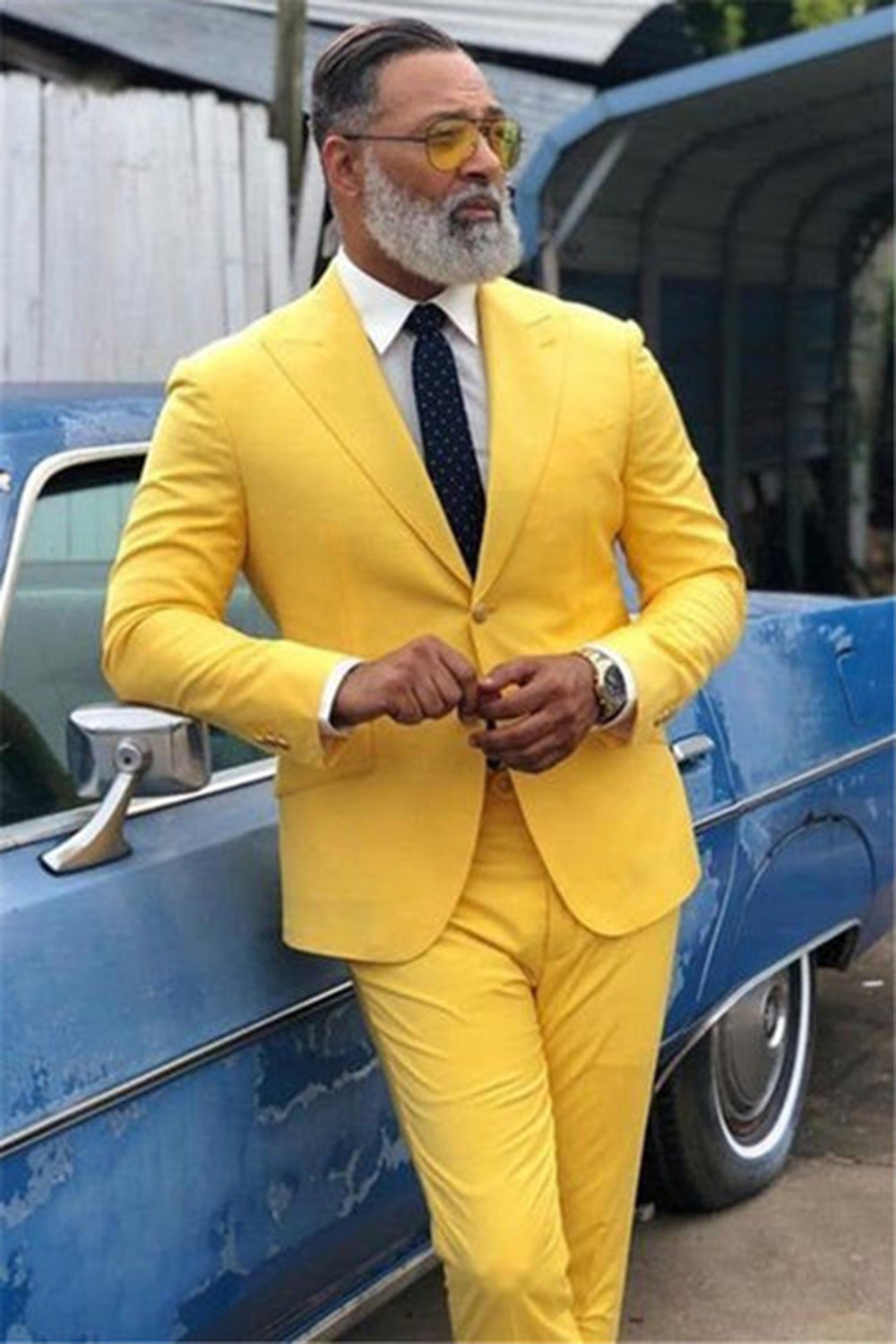 Yellow Slim Fit 2 Pieces Notch Lapels Men's Prom Suits