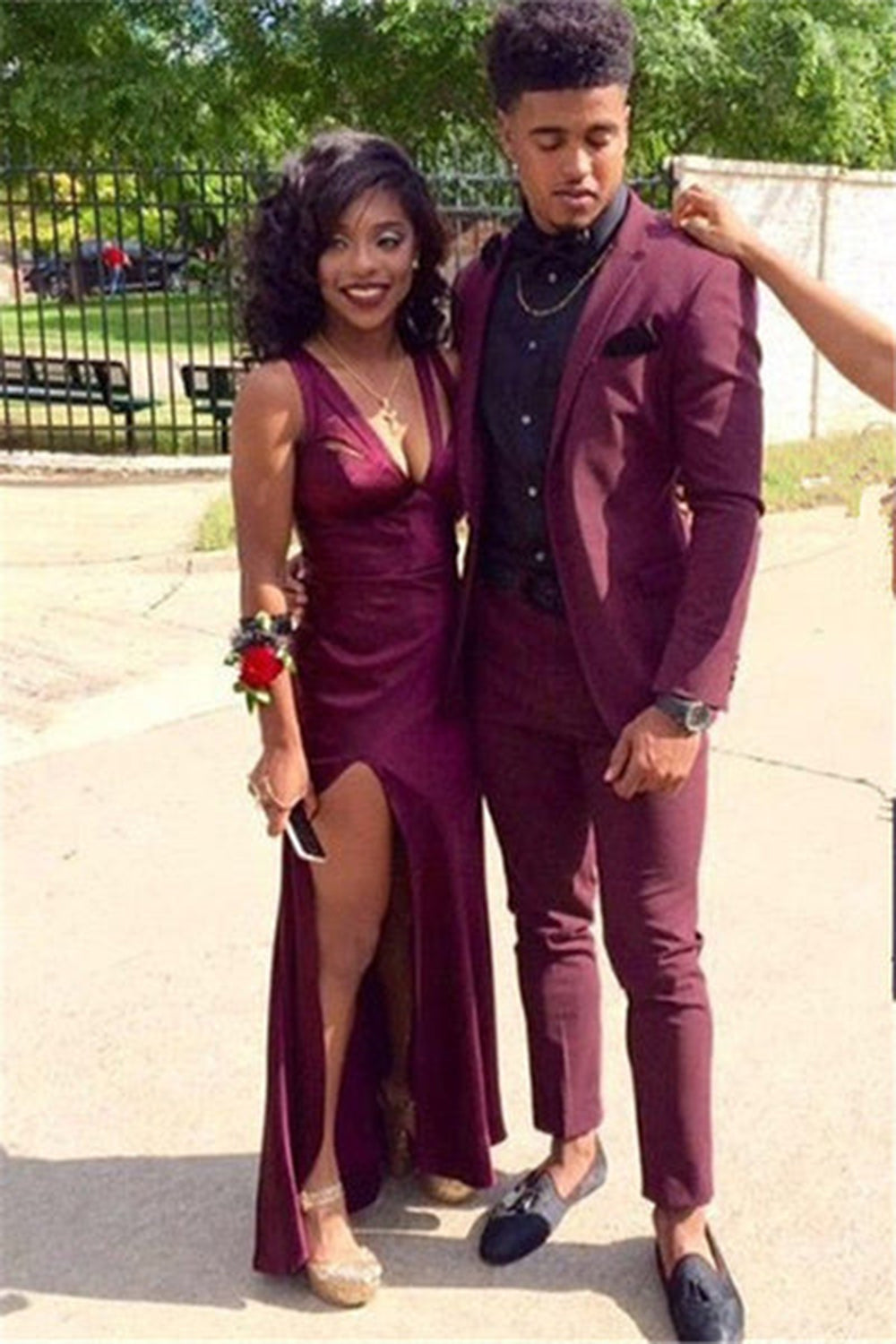 Purple Slim Fit 2 Pieces Notched Lapel Men's Prom Suits