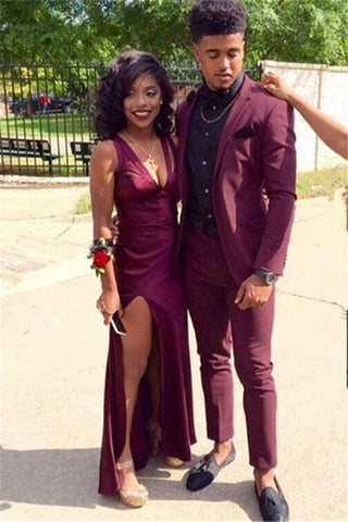 Purple Slim Fit 2 Pieces Notched Lapel Men's Prom Suits