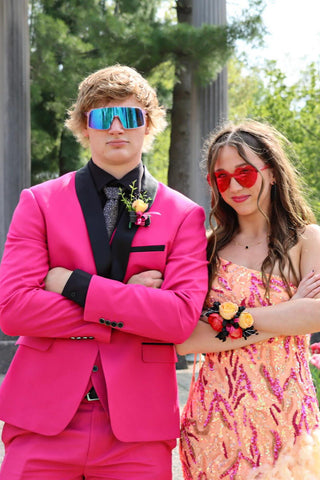 Trendy Hot Pink Shawl Lapel 3 Pieces Formal Prom Men's Suits