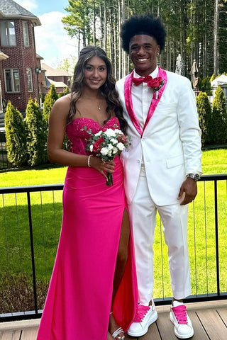 White Shawl Lapel Single Breasted 2 Pieces Formal Men's Prom Suits 