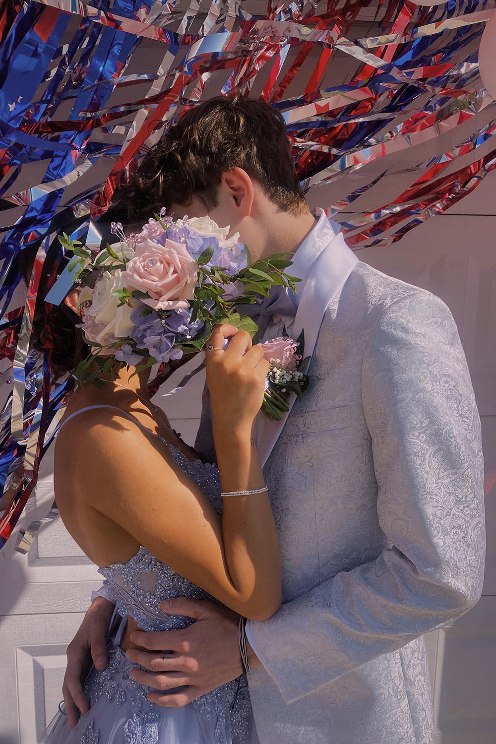 White Jacquard Shawl Lapel One Button 2 Pieces Men's Prom Suits 