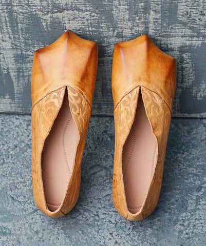 Lässige gelbe Splicing Flats Flache Schuhe für Damen