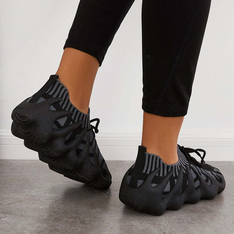 Lightweight Slip on Running Sneakers Knitted Walking Shoes