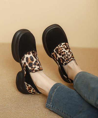 2024 New White Horse Hair Splicing Platform Loafer Shoes