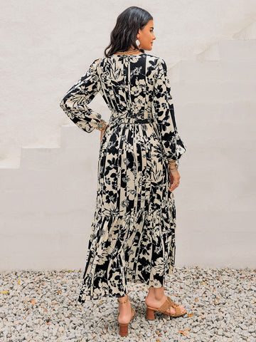 Resort Maxi-Langarmkleid