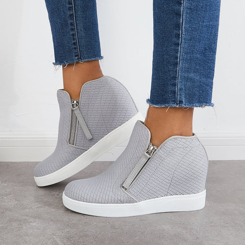 Casual Hidden Wedge Sneakers Platform Wedge Booties