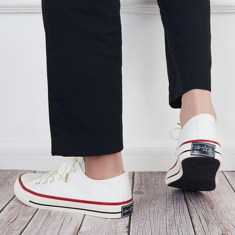 Flache Canvas-Sneakers zum Schnüren für Herren und Damen