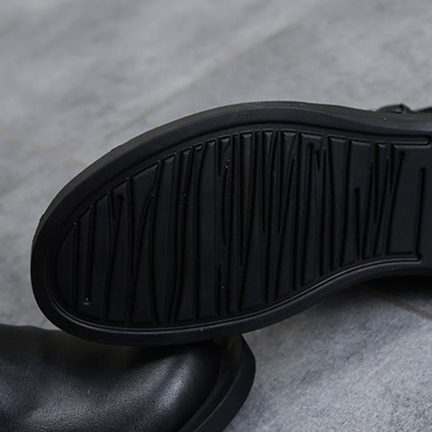 Cozy Vintage Leather Paneled Flats Martin Boots