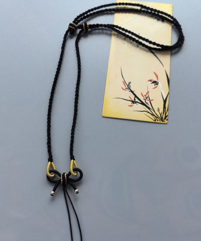 Handmade Black Sterling Silver Overgild Lucky Bag Pendant Necklace