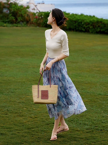 Olivia Classic Ink Printed Ruffle Skirt