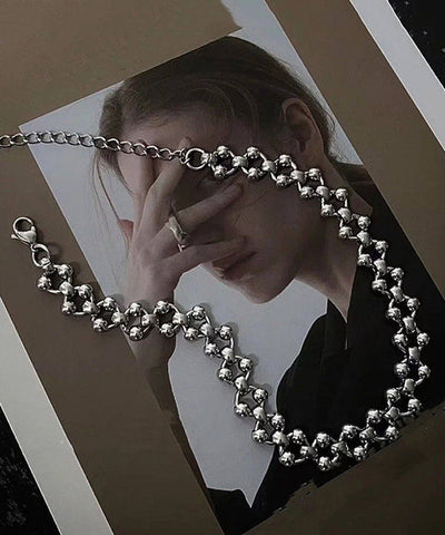 Chic Silk Stainless Steel Hollow Out Chain Necklace