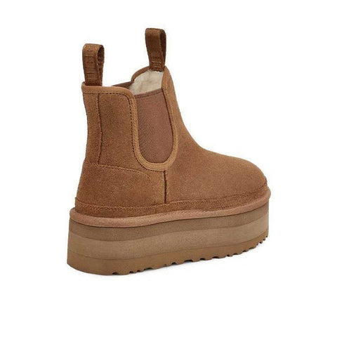 Warm Fur Platform Snow Boots Winter Ankle Chelsea Booties