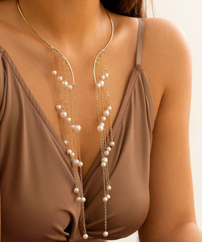Cross-border Jewelry Exaggerated Gratuated Bead Necklace