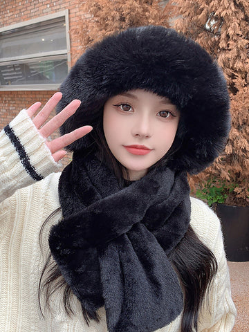 Women Winter Solid Color Adult Plush Hat
