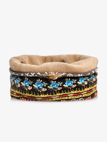 Damen Vintage Blumen Gespleißter Plüschhut