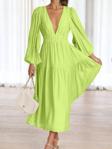 Boho Maxikleid mit Ballonärmeln für den Strandurlaub