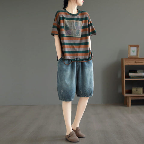 Women Summer Casual Loose Denim Shorts