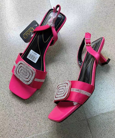 Rose Zircon Open Toe High Heels Sandals
