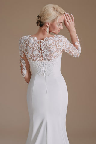 Long Sleeves Mermaid Lace Wedding Dress Online
