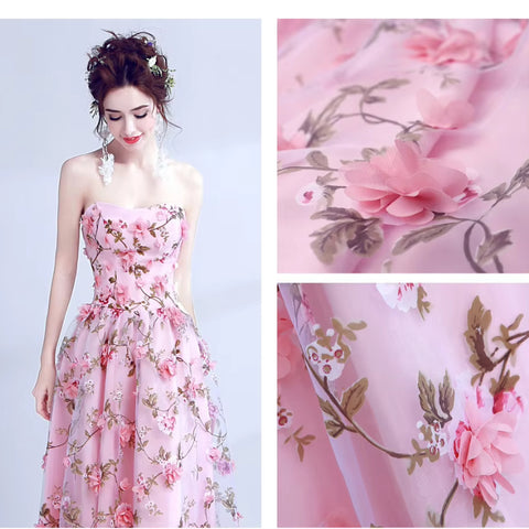 Abendkleid Herbst neue Bohnen rosa Tube Top Braut Hochzeit Bankett Jahrestagung Abendkleid 