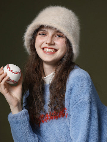 Women Winter Warm Gradient Color Plush Hat