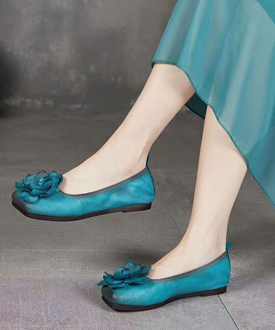 Handgemachte Schaffell Rot Flache Füße Schuhe Spleißen Floral