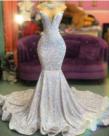 Amazing Mermaid Long Evening Prom Dress On Sale Sequins