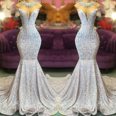 Amazing Mermaid Long Evening Prom Dress On Sale Sequins