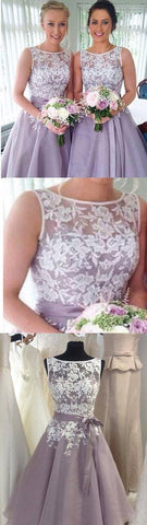 Most Popular Organza Bateau Off Shoulder Lace Short Bridesmaid Dresses