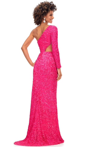 Abendkleid mit einem Ärmel und Pailletten