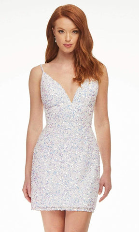 Plunging V-Neck Empire Sheath Dress