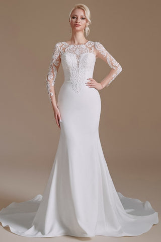Long Sleeves Mermaid Lace Wedding Dress Online