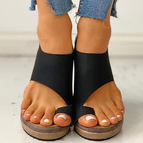 Cork Wedge Platform Sandals Slingback Ankle Strap Sandals