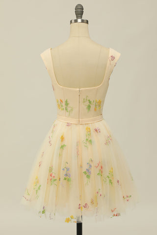 Stylish A Line Sweetheart Light Green Short Homecoming Dress with Embroidery