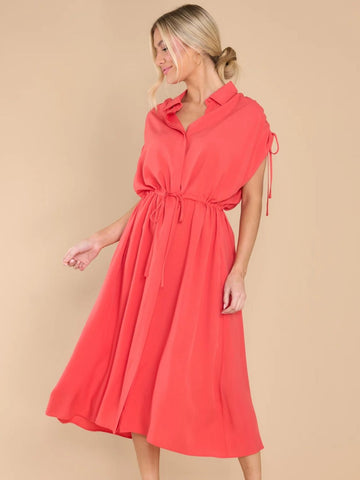 Classic Short Sleeve Midi Resort Dress
