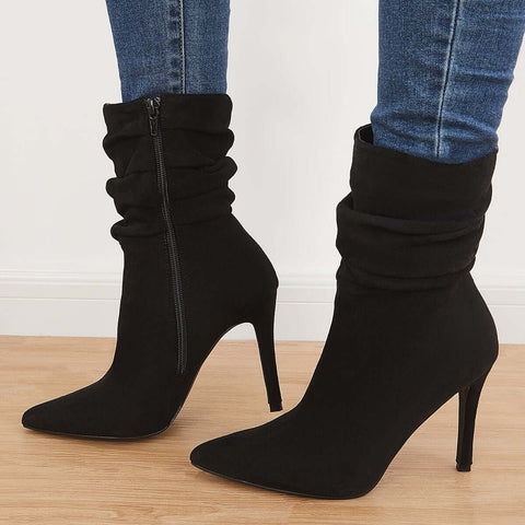Pointed Toe Stiletto Short Boots High Heel Ankle Sock Booties