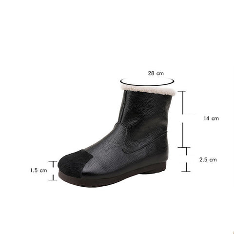 Women Vintage Zipper Splicing Leather Boots