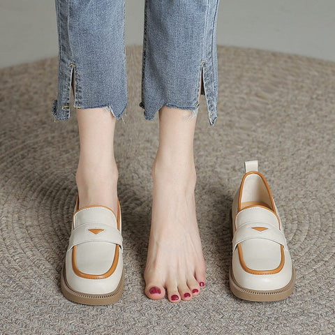 Women Casual Autumn Leather Flat Loafers