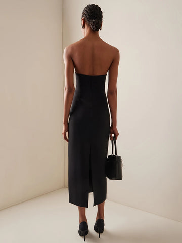Robe longue moulante à bretelles et dos nu pour femme, tenue de soirée élégante, automne