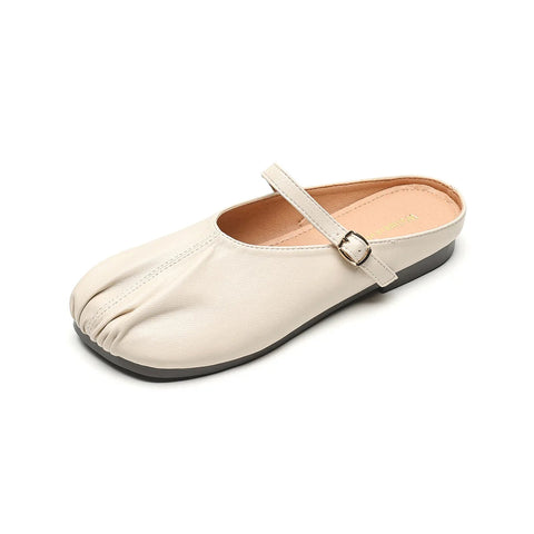 2024 new summer women's slippers Korean style mary jane shoes mules Ladies casual black flats Work shoes Large size 41-43