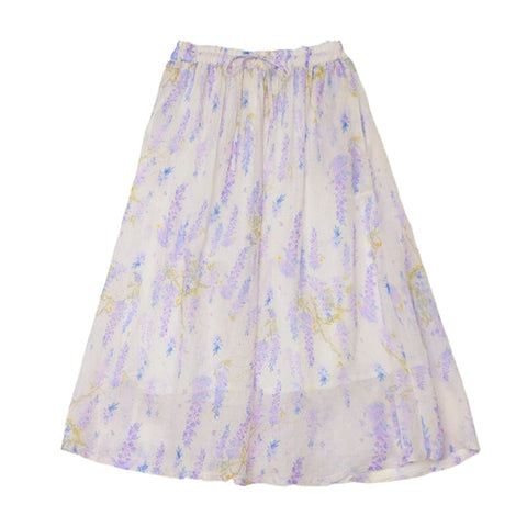 Women Summer Thin Loose Casual Floral Skirt