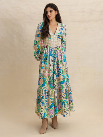 Slit Long Sleeve Midi Dress