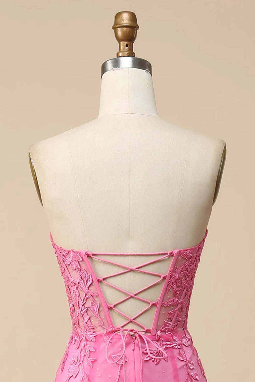 Black Corset Sweetheart Long Lace Prom Dress with Slit