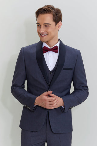 Men's Grey 3 Piece One Button Tuxedo