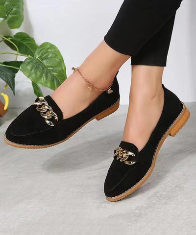 Leopard Flats Schuhe Kunstleder Pailletten Kette Verbunden Stilvolle Spleißen