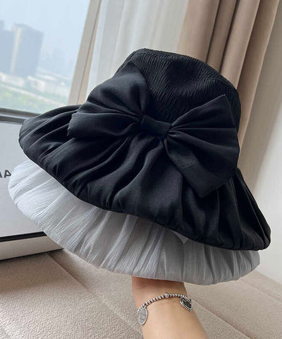 Koreanischer schwarzer Version Bow Bucket Hat Frühling Sommer