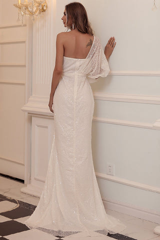 Elegantes und stilvolles High-End-Ballkleid mit einschultriger Pailletten