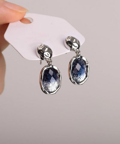 Stylish Blue Sterling Silver Alloy Starry Sky Stud Earrings