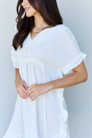 Strandkleid mit Rüschen in voller Größe, Weiß